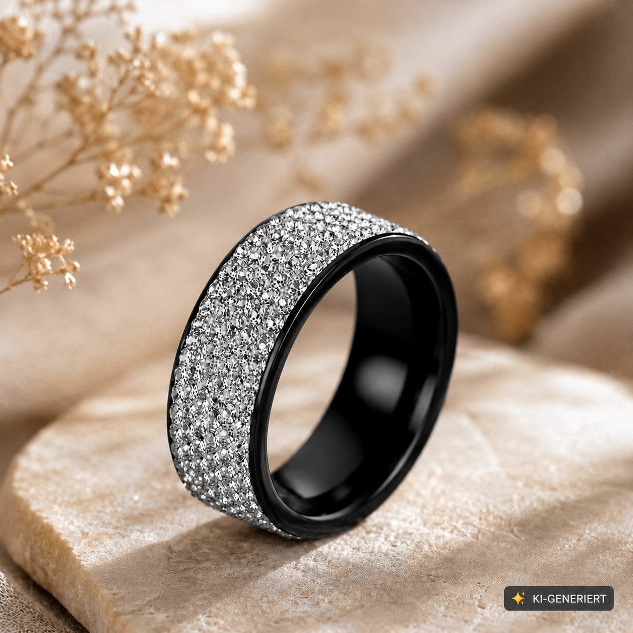 Taffstyle Fingerring Kristallring Edelstahlring Glitzerring Fingerring Ring mit Kristallen (Funkelnder Kristallring – ideale Geschenkidee zum Geburtstag, Valent – Bild 5 von 5