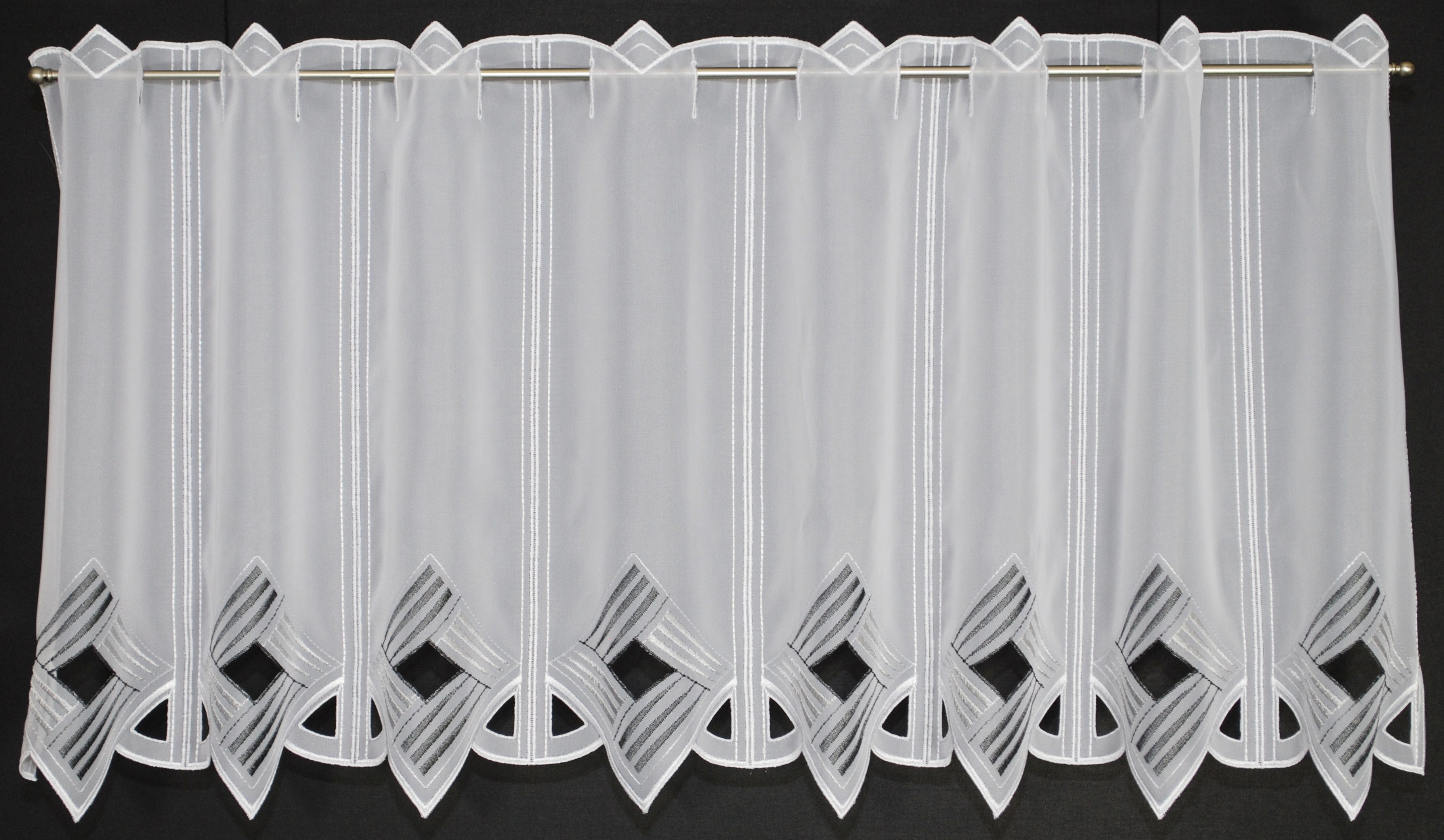 Gardinen Kranzusch Scheibengardine moderne Lochstickerei, Stangendurchzug, günstig online kaufen