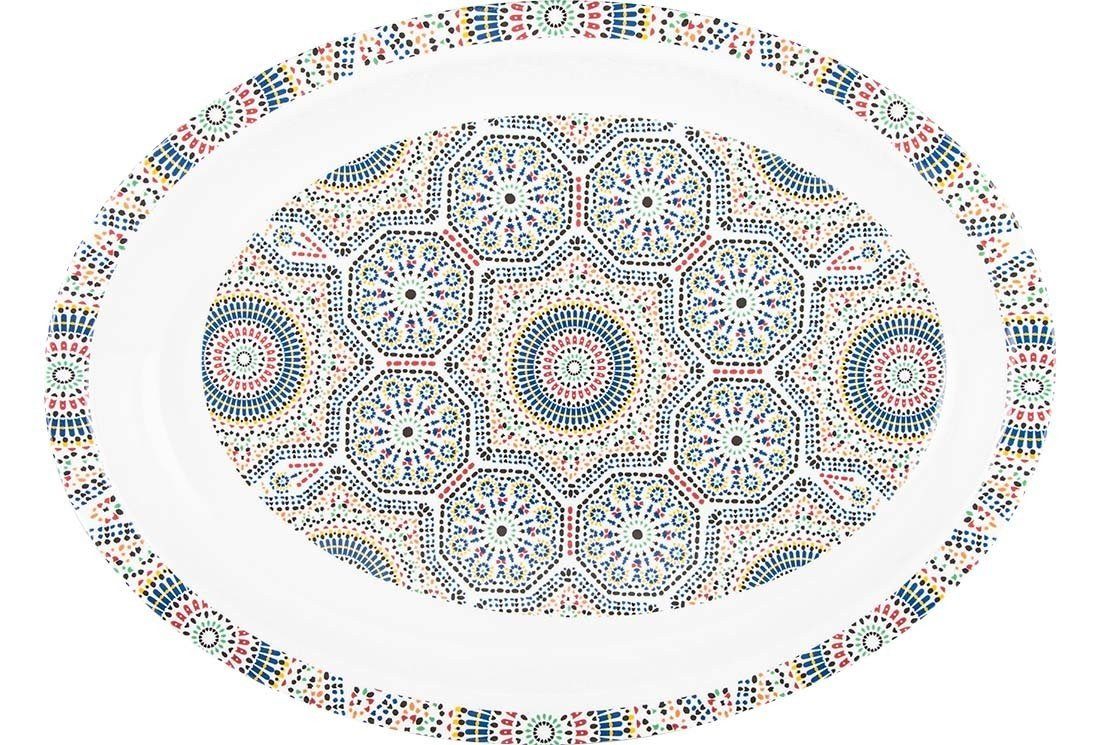 Dekonaz Tablett Ovales Muster, Kunststoff Orientalisches Tablett