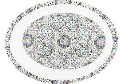 Dekonaz Tablett Ovales Tablett Orientalisches Muster, Kunststoff