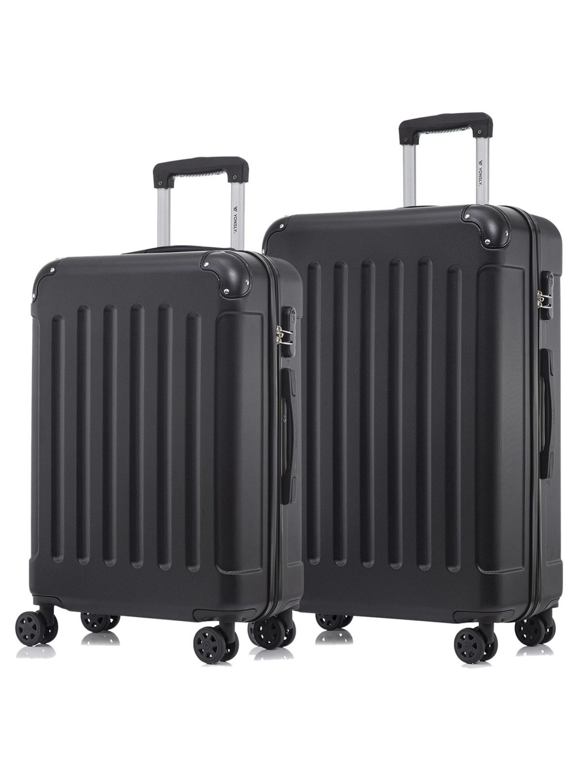 YONSLY Trolleyset Hartschalen-Reisekoffer Rollkoffer Trolley Gepäckset aus ABS, 4 Rollen, (Reiseset, 2 tlg., Größen L&XL), mit 360° Doppelrollen, Zahlenschloss und ergonomischem Gummigriff