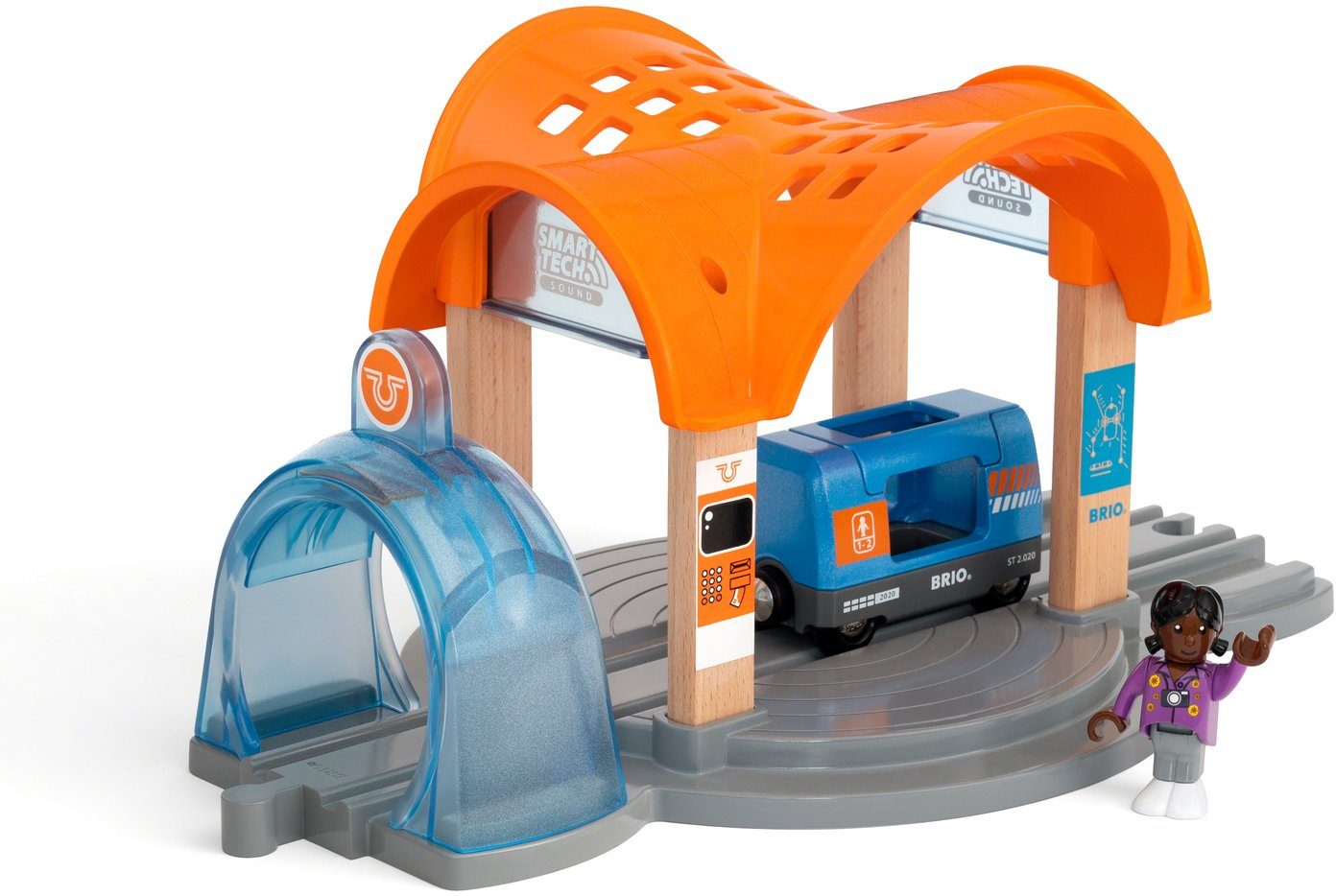 Image of BRIO - Smart Tech Sound Bahnhof mit Action Tunnel