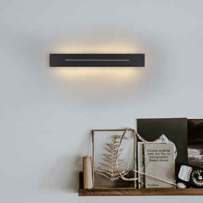 ZMH LED Wandleuchte Wandlampe innen weiß/schwarz 30cm 60cm 100cm, LED fest integriert, warmweiß, 30cm Schwarz