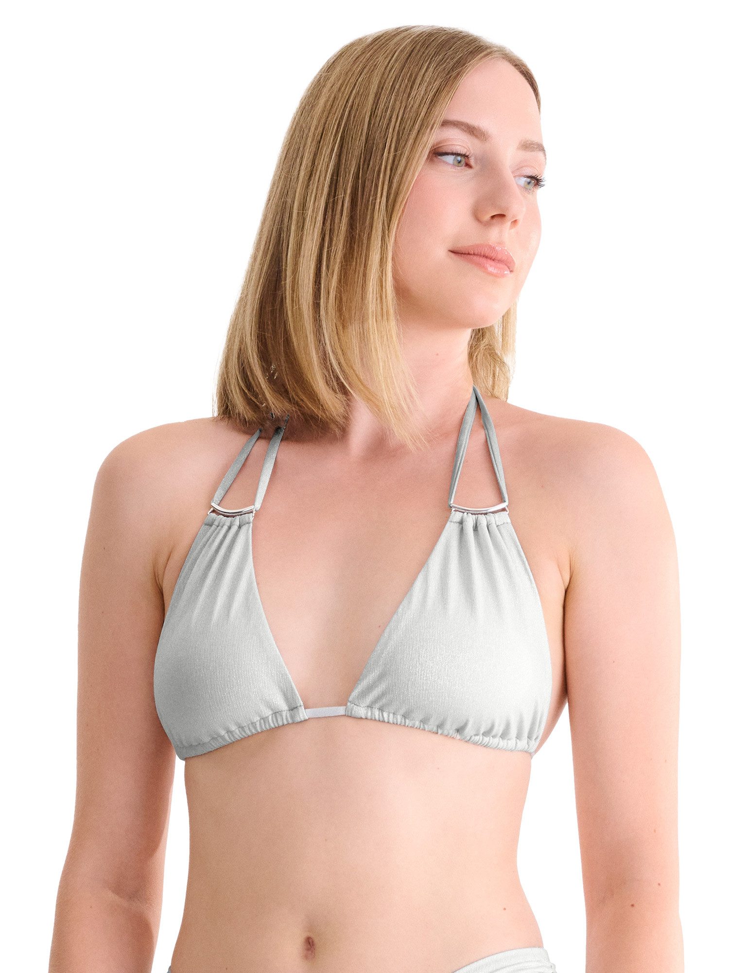 Lisca Balconette-Bikini-Top Triangel Bikini-Oberteil Blue Lagoon (Stück, 1-St), unwattierte Cups, Shimmer-Effekt durch metallisiertes Garn