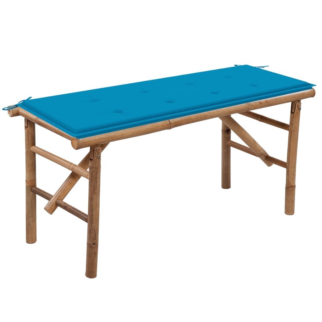 vidaXL Gartenbank Klappbare Gartenbank mit Auflage 118 cm Bambus (1-St)