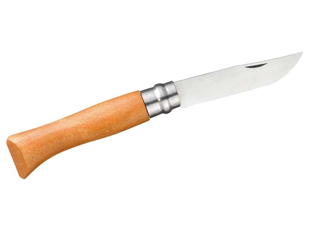 Opinel Taschenmesser Vielseitig einsetzbar für Camping, BBQ, Küche, (Opinel Messer No 08, Buche, Carbon, Virobloc), Opinel Messer aus hochlegiertem Kohlenstoffstahl