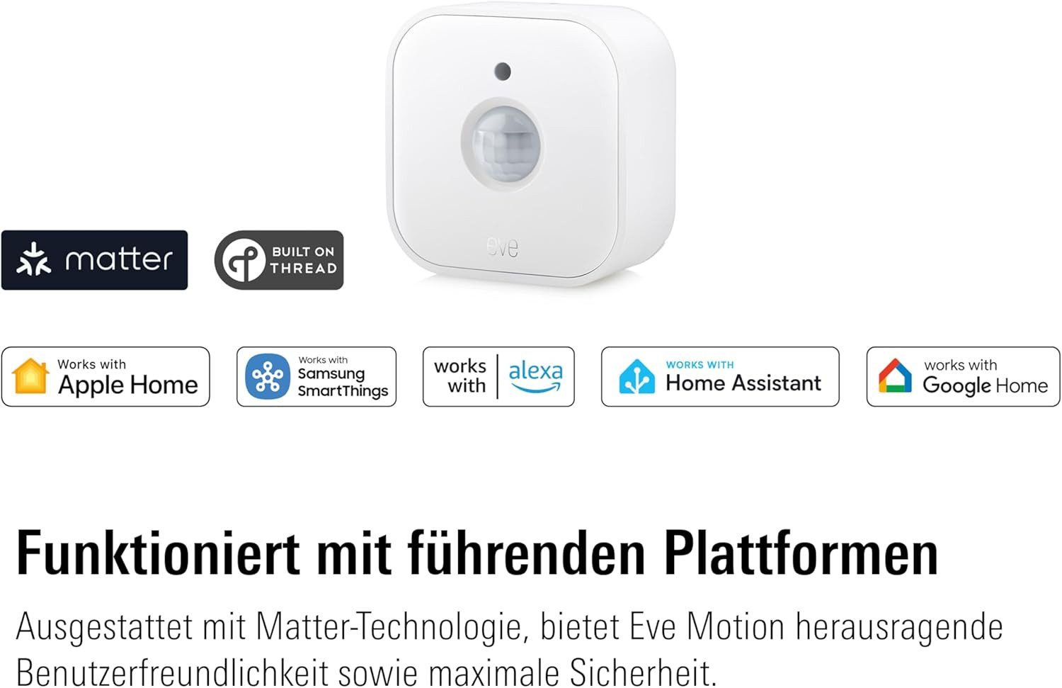 EVE Bewegungsmelder Eve Motion-Smarter Bewegungssensor (Matter), (1-St)