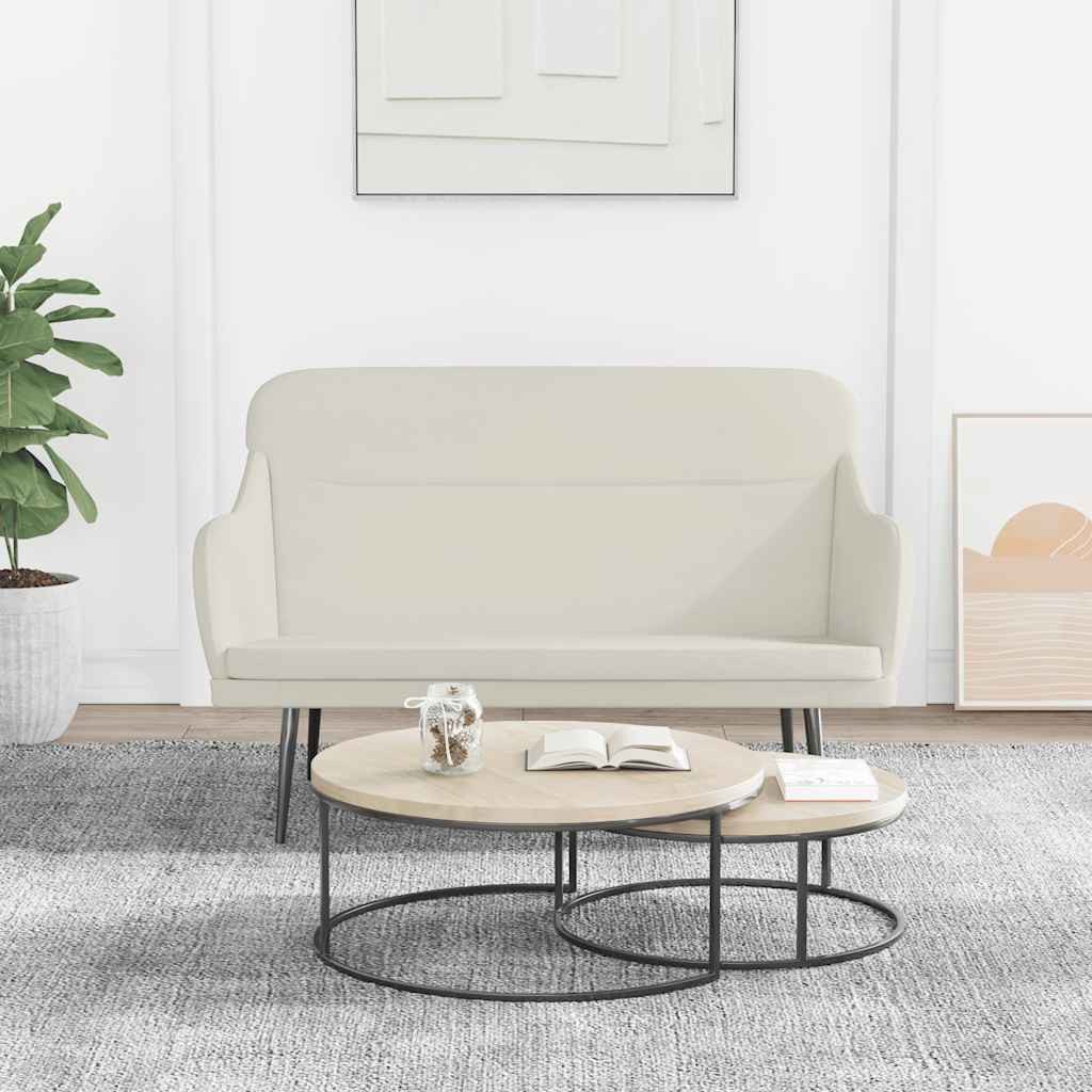 furnicato Sitzbank Creme Samt 110x76x80 cm mit Metallgestell (1-St)