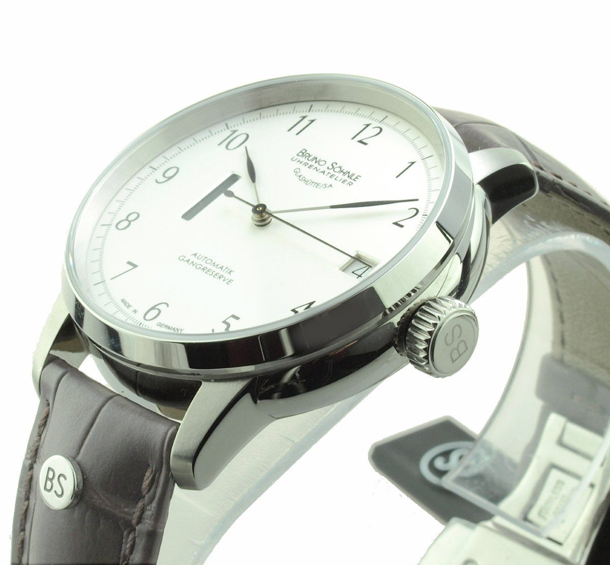 BRUNO SÖHNLE Automatikuhr Herren Uhr Hamburg Gangreserve Saphirglas Glasboden