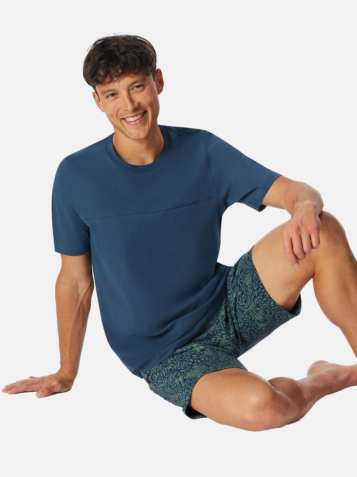 Schiesser Pyjamaoberteil Mix Relax schlaf-oberteil nachthemd sleepshirt