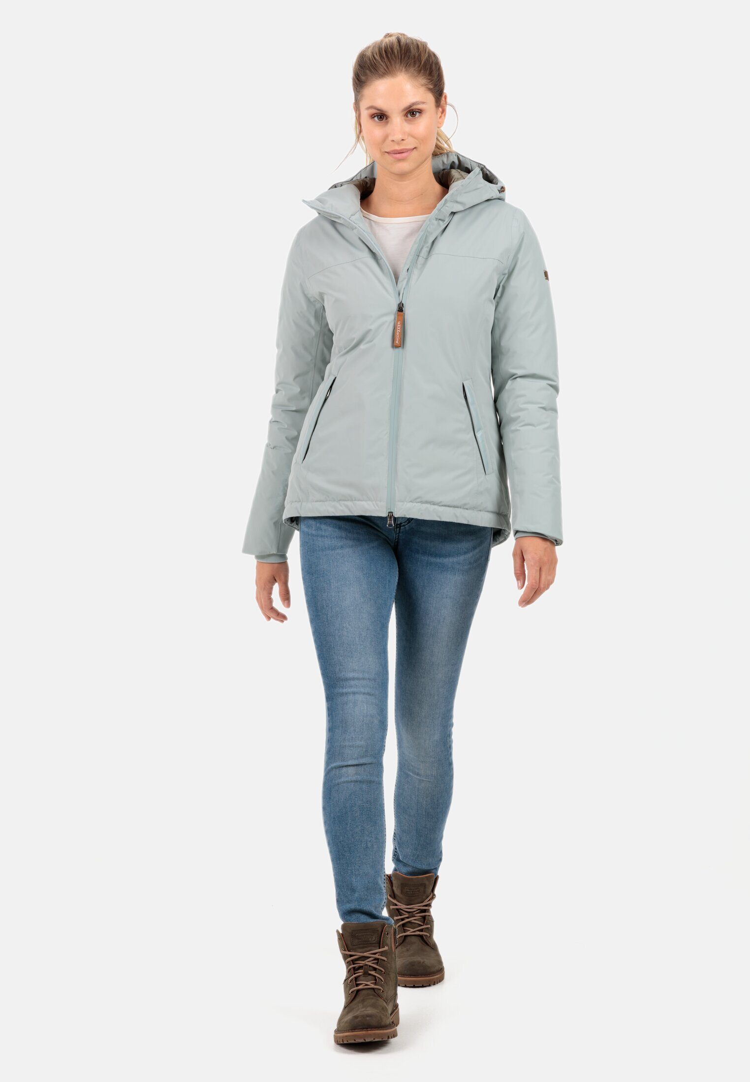 camel active Funktionsjacke aus recyceltem Polyester Langarm Kapuze Reflektierende Details