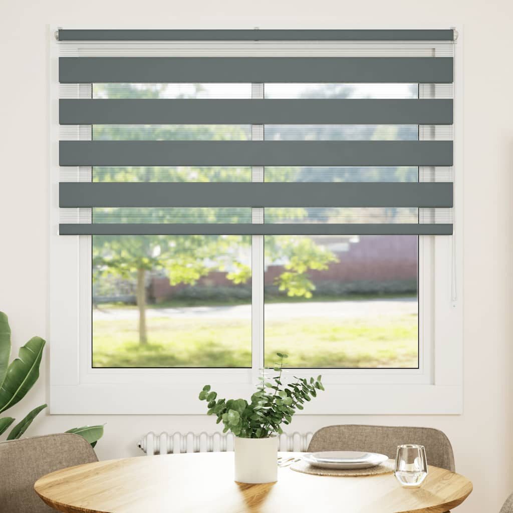 Rollo Doppelrollo Dunkelgrau 140x150 cm Stoffbreite 135,9 cm Polyester, vid günstig online kaufen