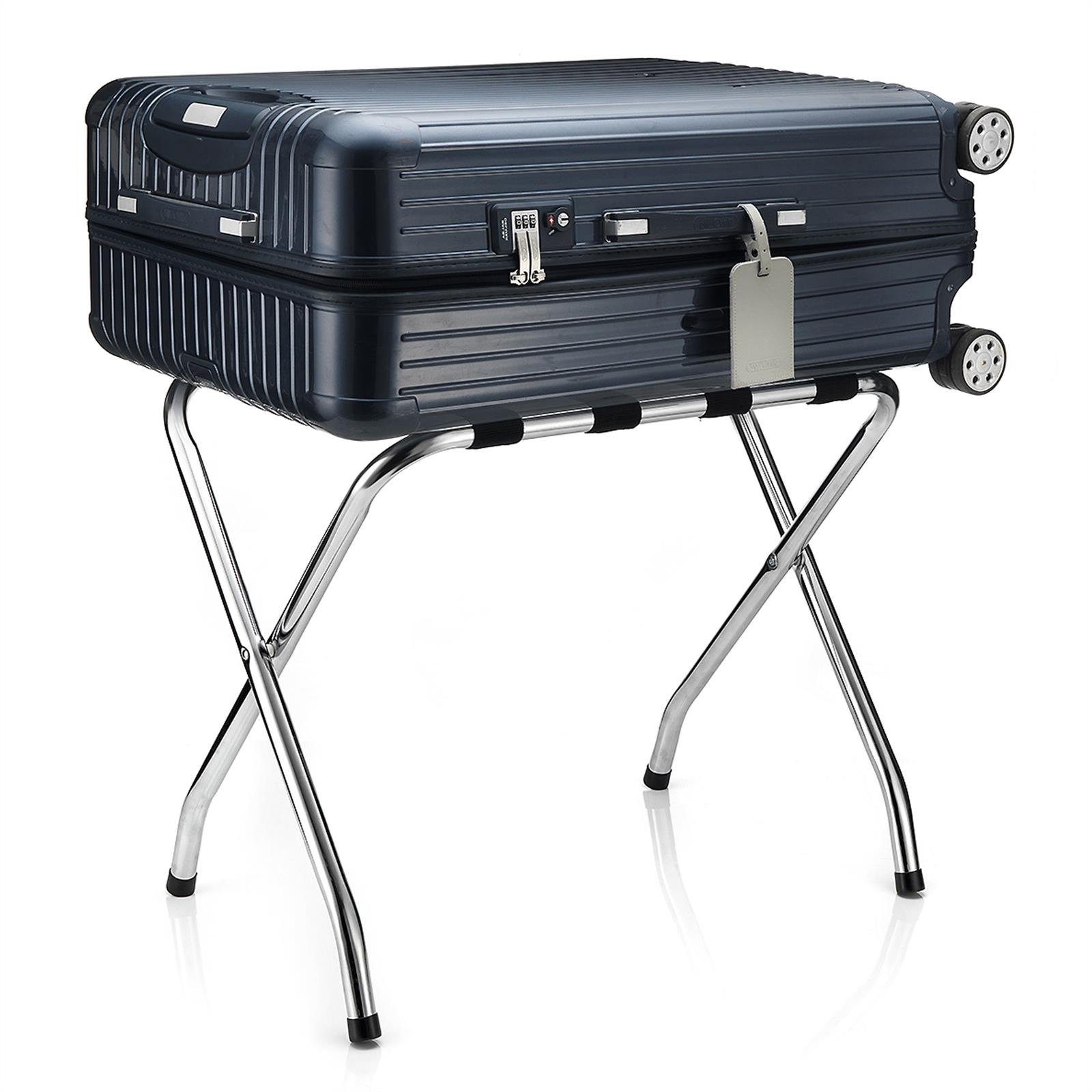 Gepäckablage CARO-Möbel Kofferablage Kofferständer LUGGAGE, Ablageregal für Hocker chrom Bock Butler Taschen