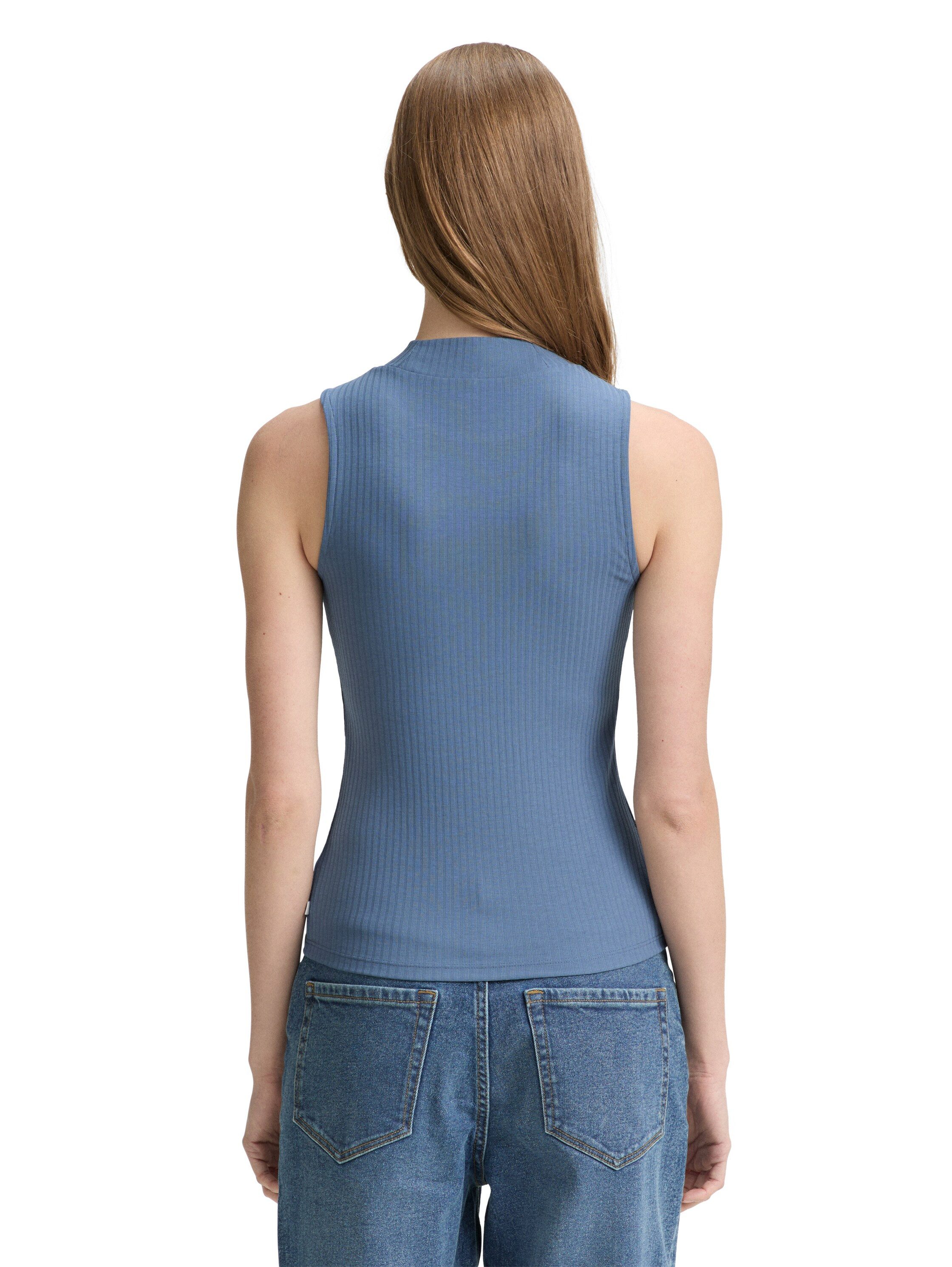 TOM TAILOR Denim T-Shirt mit Rippstruktur günstig online kaufen