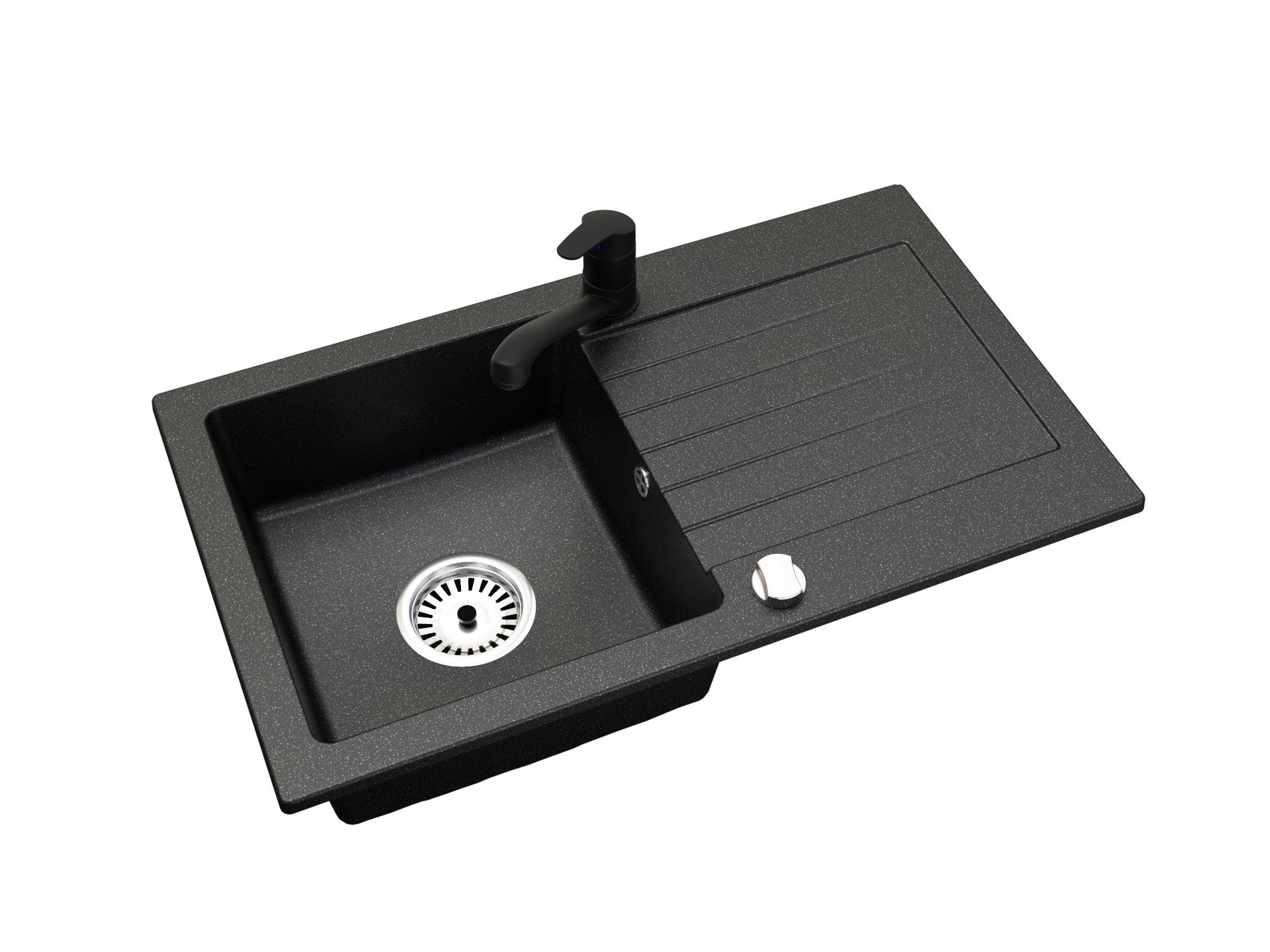 Faizee Home Küchenspüle Faizee Granitspüle 75 x 44 cm Schwarz