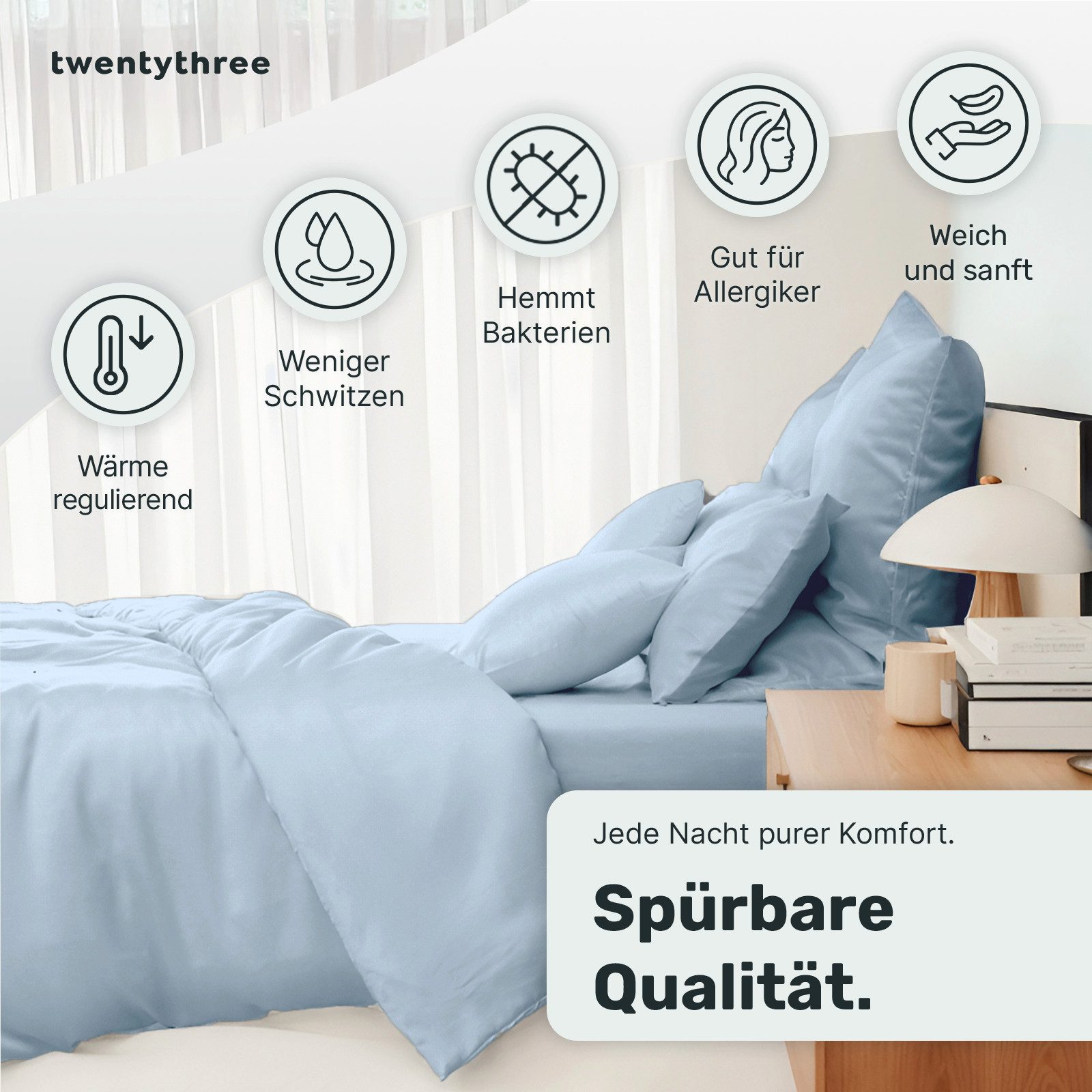 twenty:three® Bettbezug Lyocell Deckenbezug Ice Sky, günstig online kaufen
