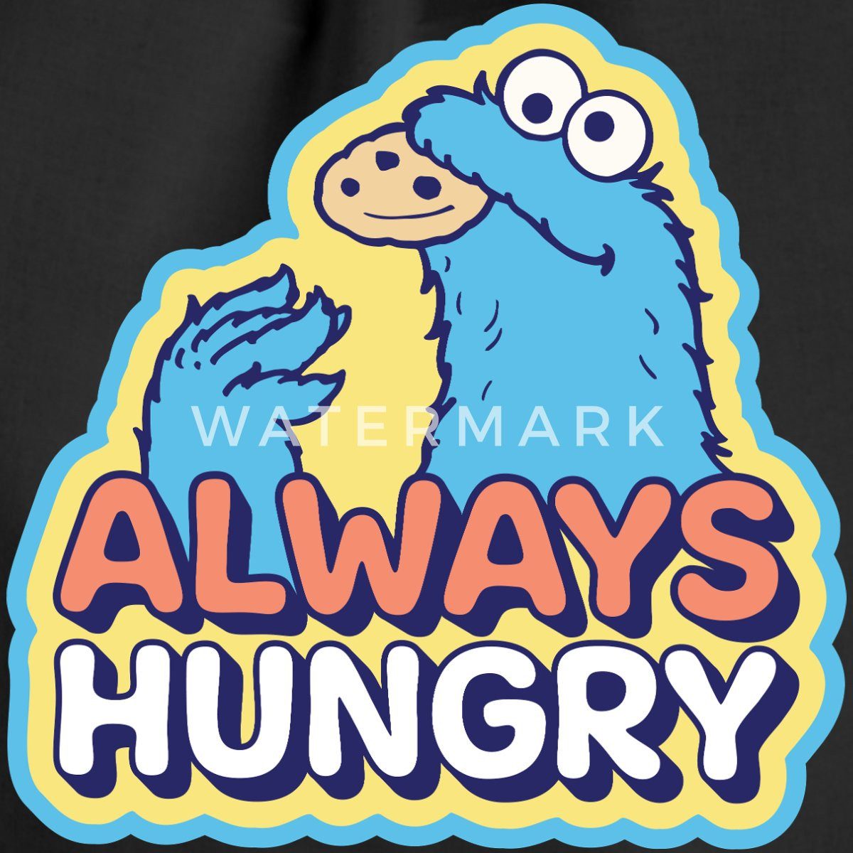 Spreadshirt Turnbeutel Sesamstraße Krümelmonster Always Hungry Turnbeutel (1-tlg)