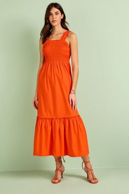 Next Maxikleid Gesmoktes Maxikleid aus Baumwolle (1-tlg)