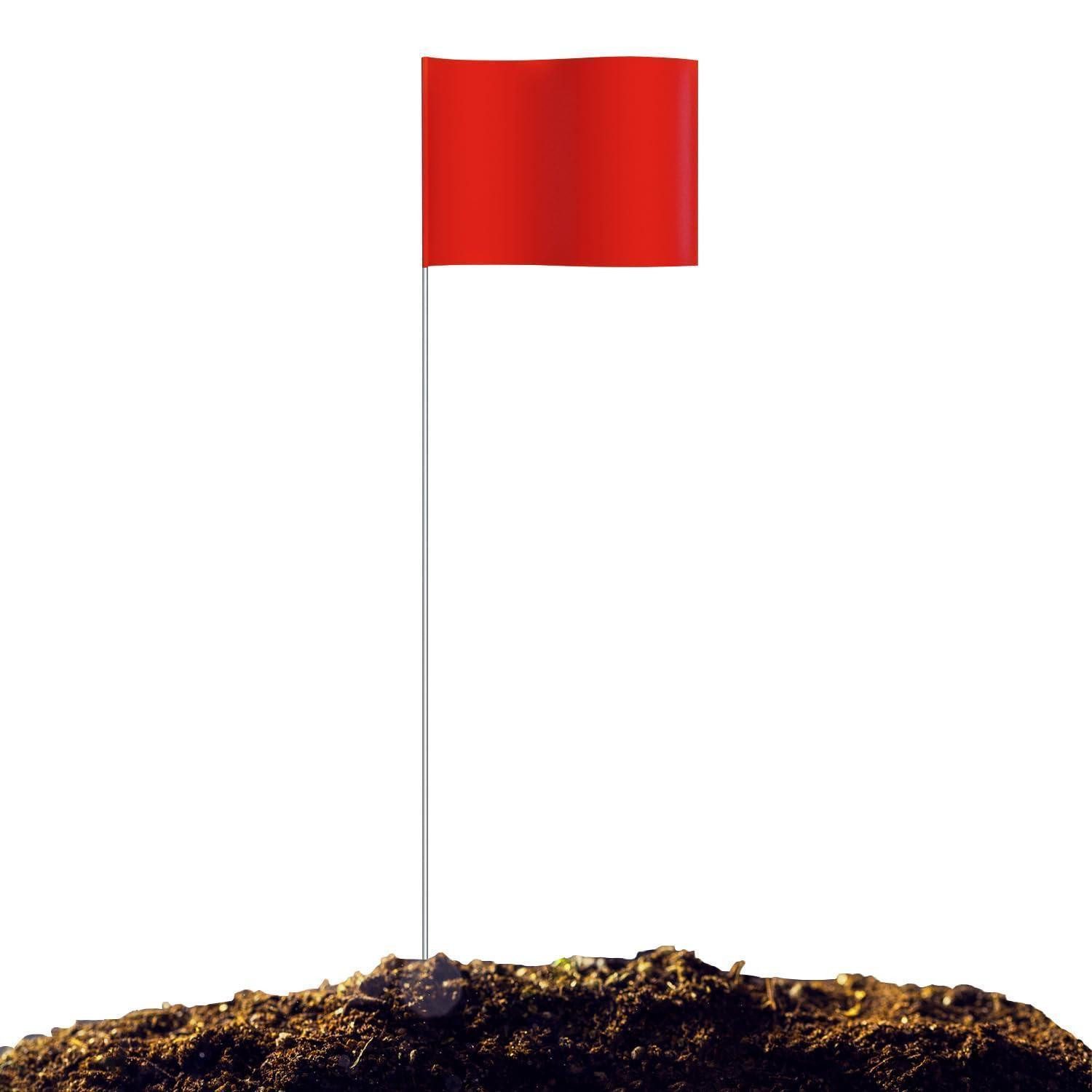 LuxusKollektion Flagge Markierungsfahnen 100 Pack Rasenfahnen 38x10x13cm Red