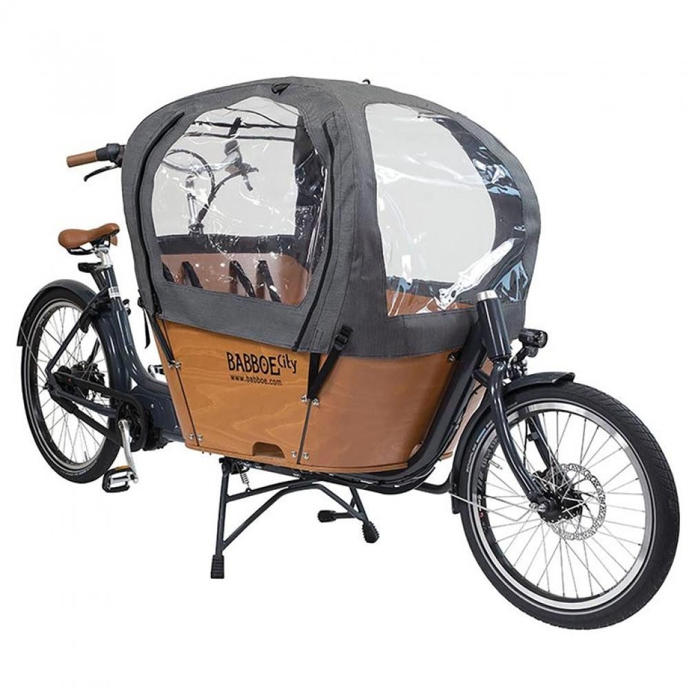 Babboe Babboe Regenverdeck grau, für City, Docril E-Bike Akku