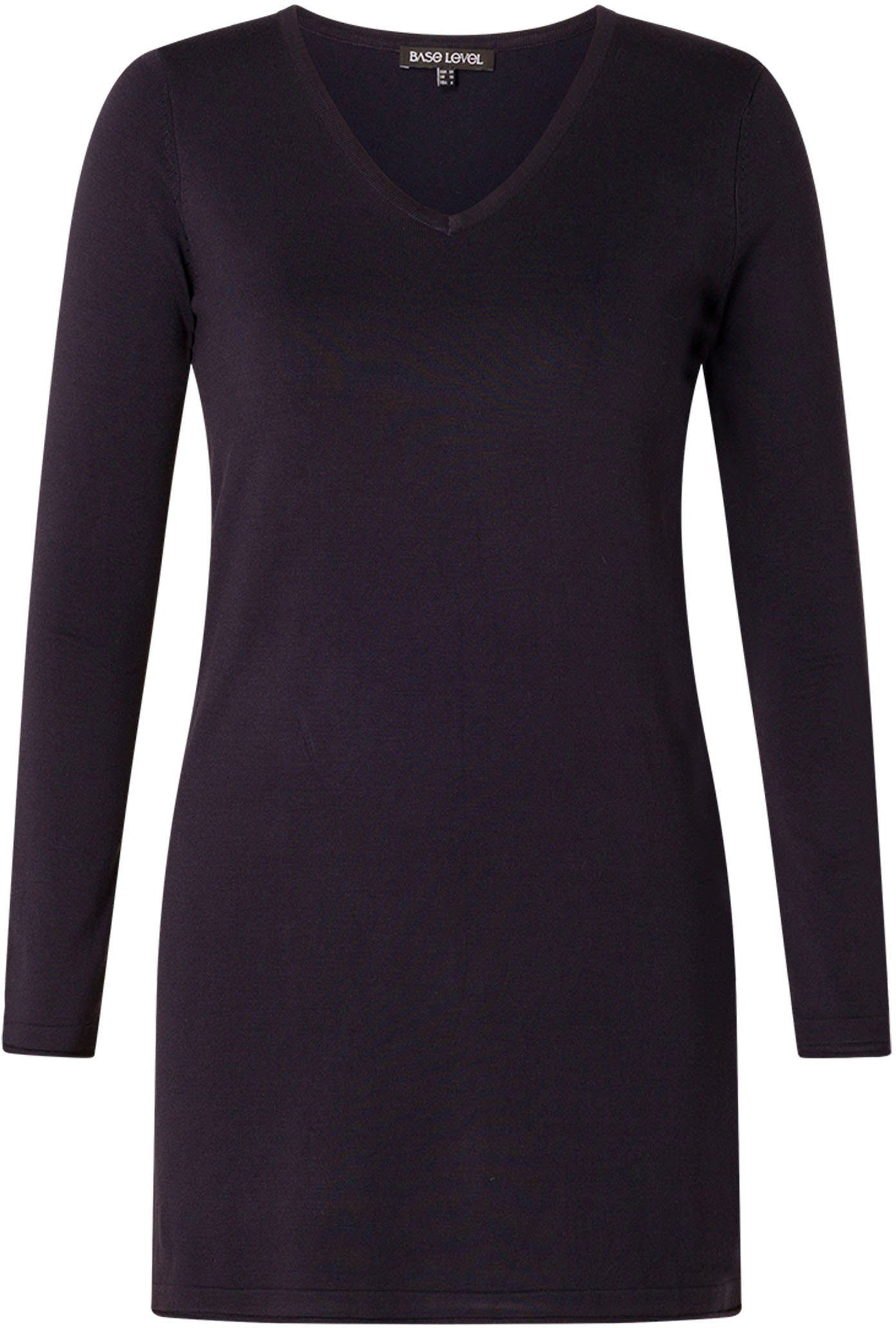 Base Level Curvy V-Ausschnitt-Pullover BAS-ANINE-LONG Feinstrick-Qualität günstig online kaufen