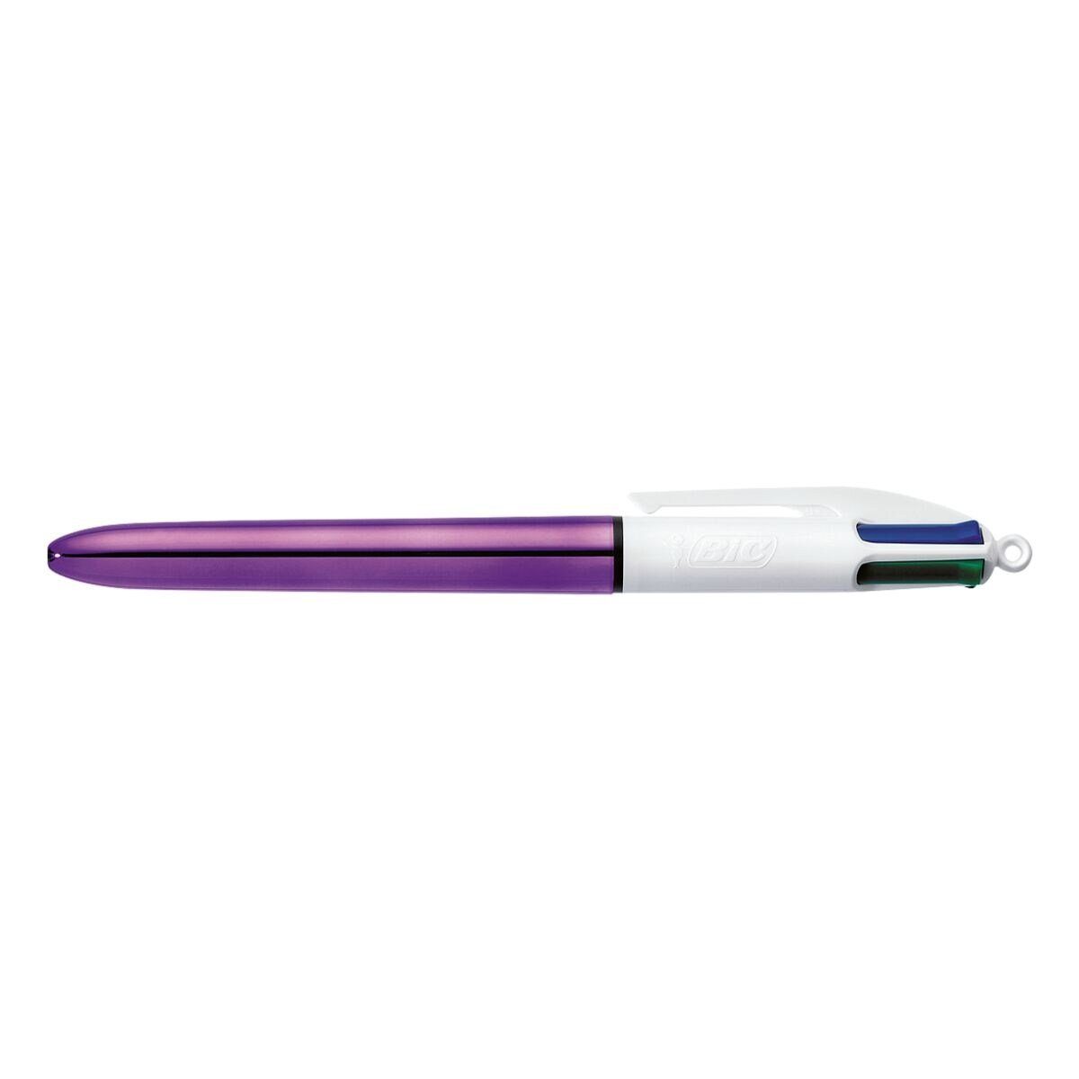 4 BIC Stift violett Kugelschreiber Farben Shine, einem in 4 Colours