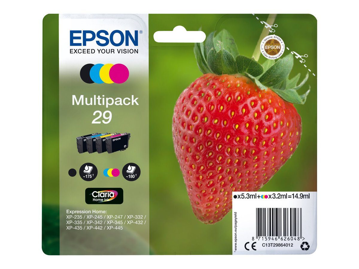 Thumbnail - Epson EPSON 29 Multipack 4er Pack Schwarz, Gelb, Cyan, Magenta Tintenpatrone Tintenpatrone