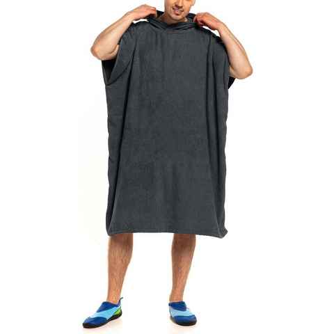 Aquarti Badeponcho Aquarti Damen Herren Badeponcho Frottee Kapuzenhandtuch