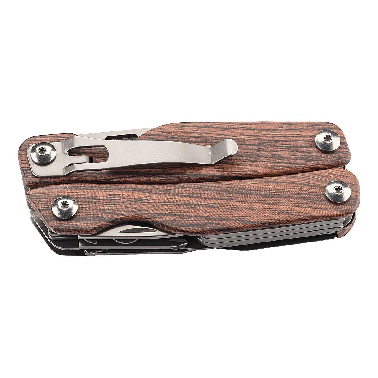 Herbertz Multitool Herbertz Multitool 12 Funktionen Edelstahl mit Gürteletui, (Inklusive Nylon-Gürteltasche & Taschenclip), Edelstahl-Werkzeuge mit langlebiger Titanbeschichtung