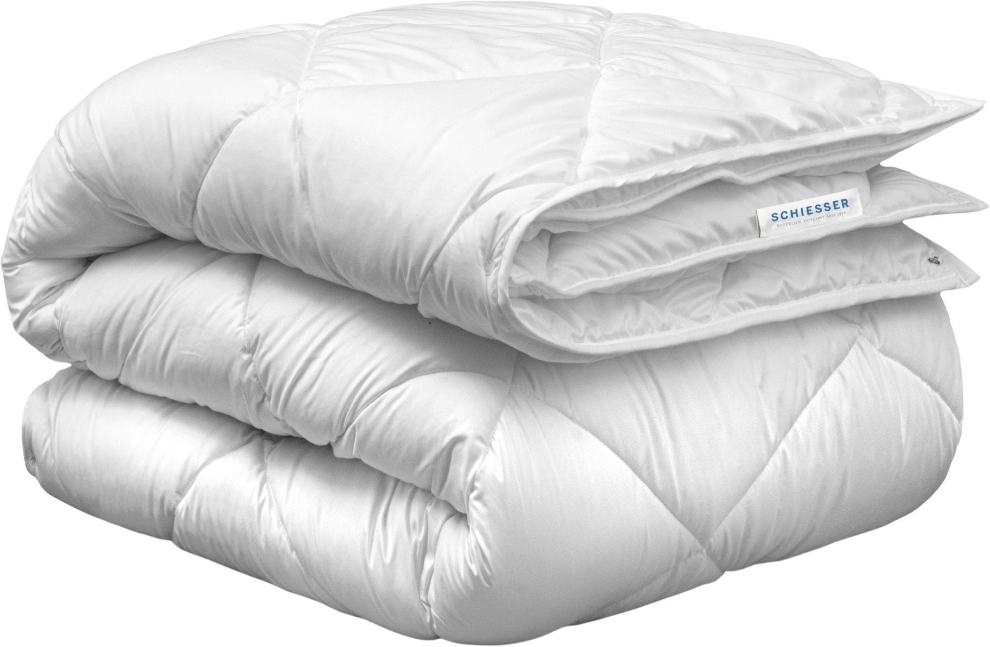 Schiesser 4-Jahreszeitenbett Lykke - 2 zusammenknöpfbare Steppdecken für Sommer und Winter, STANDARD 100 by OEKO-TEX® zertifiziert