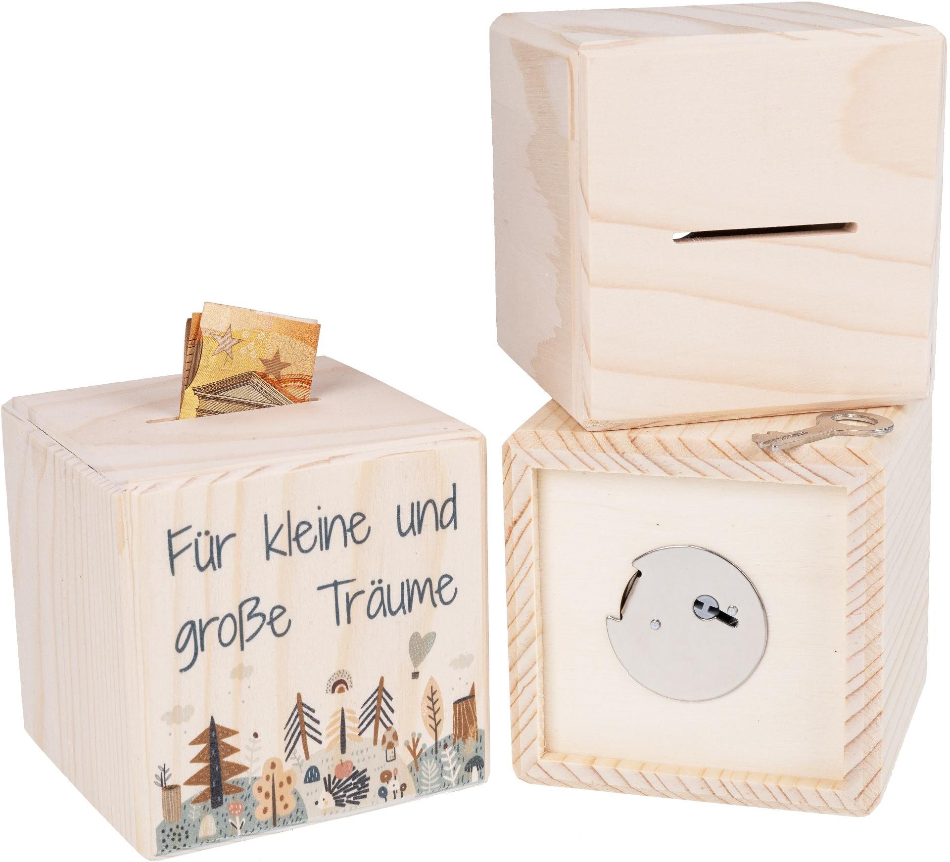 Holz Frank Spardose Holz Spardose „Träume-Wald“ – Kinder Spardose aus Ficht günstig online kaufen