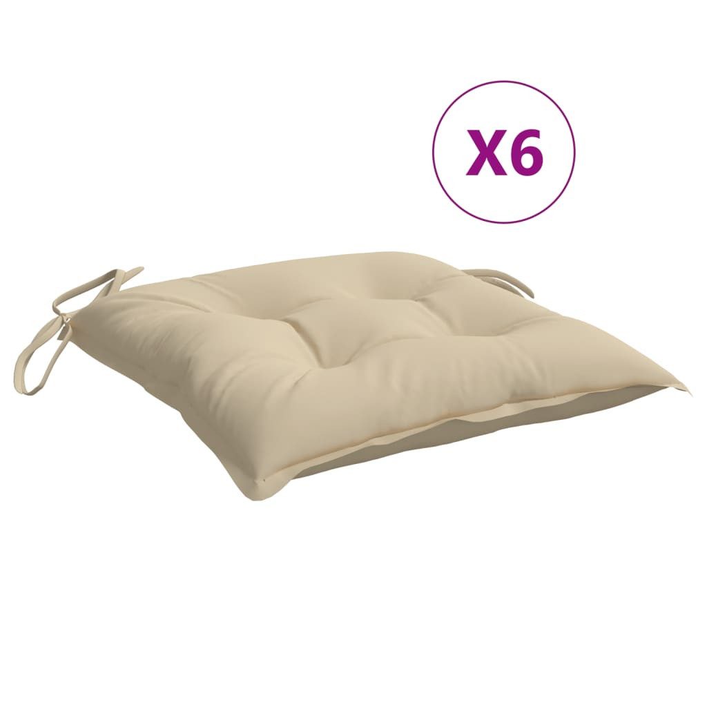 vidaXL Sitzauflage Stuhlkissen 6 Stk. Beige günstig online kaufen