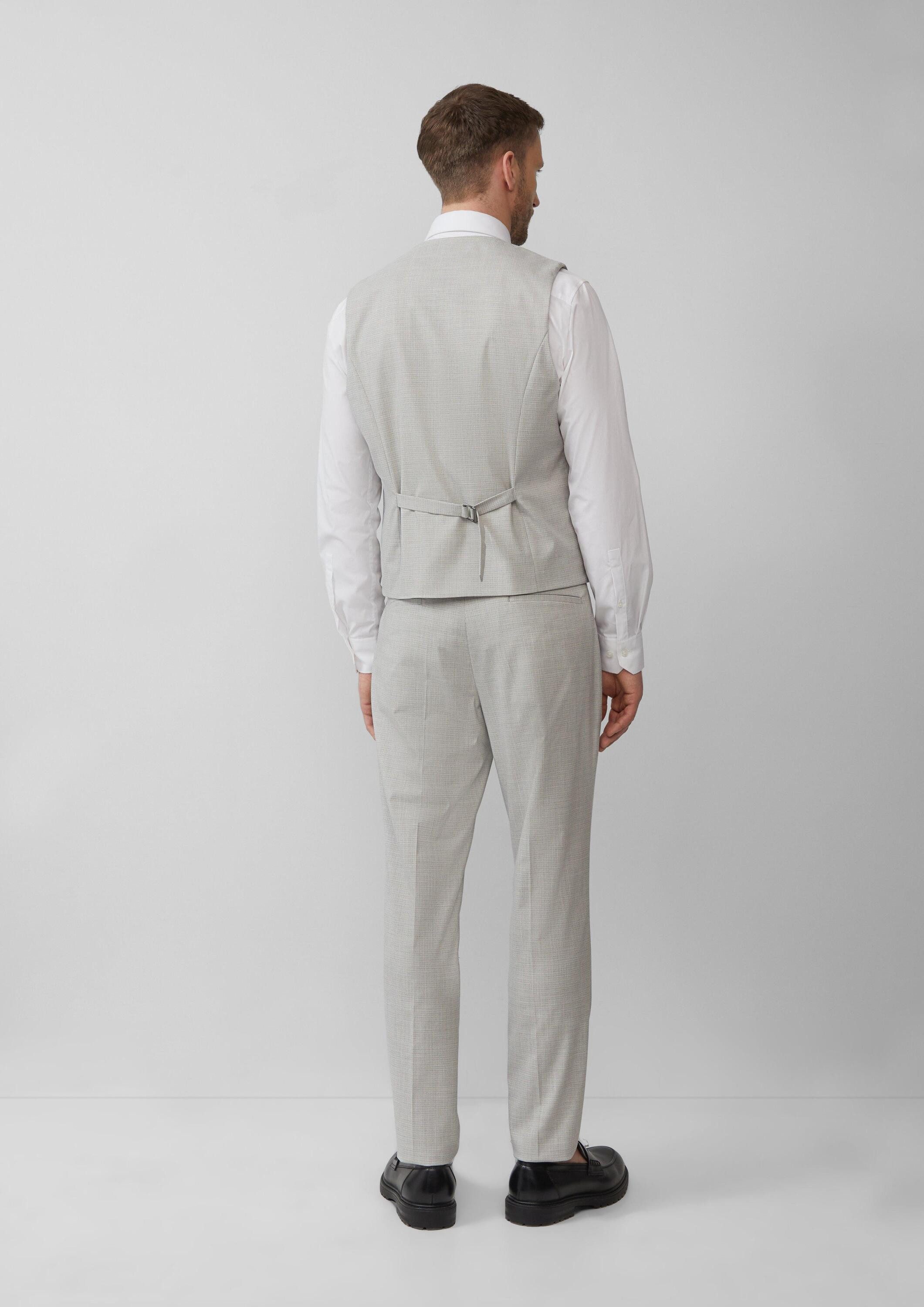 s.Oliver Funktionsweste Indoor-Weste S.OPURE s.O PURE: Doppelreihige Weste aus kariertem Stretch-Gewebe