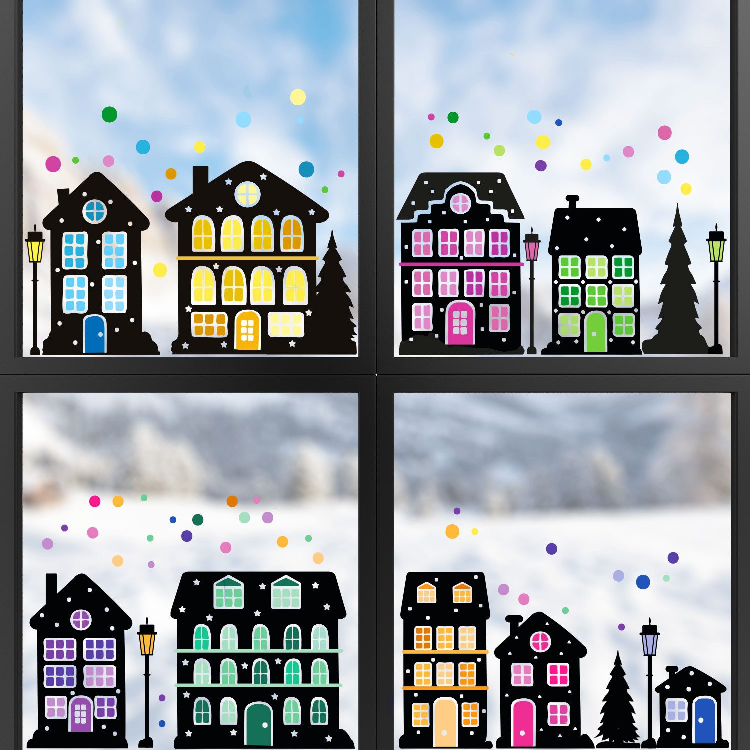 younikat Fensterdekoration younikat Fensterbild Weihnachten Bunte günstig online kaufen