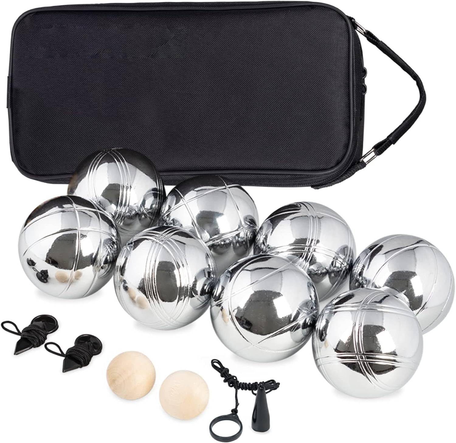 Spielball Boule Set 6/8 Kugeln mit Tasche & Zubehör – Boccia Spiel Outdoor