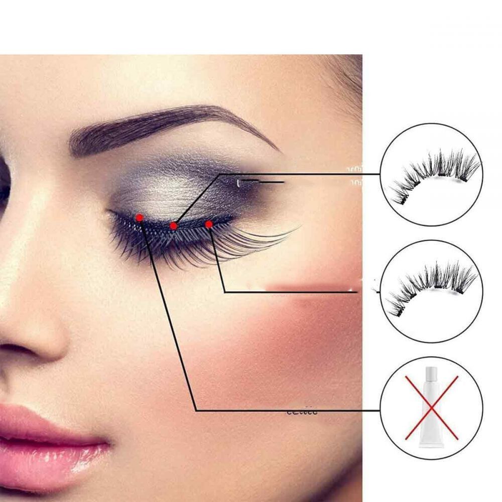 Truyuety Magnetwimpern Magnet Wimpern, 3 Paar, Magnetic, Magnetisches, Falsche Wimpern, 1 tlg.