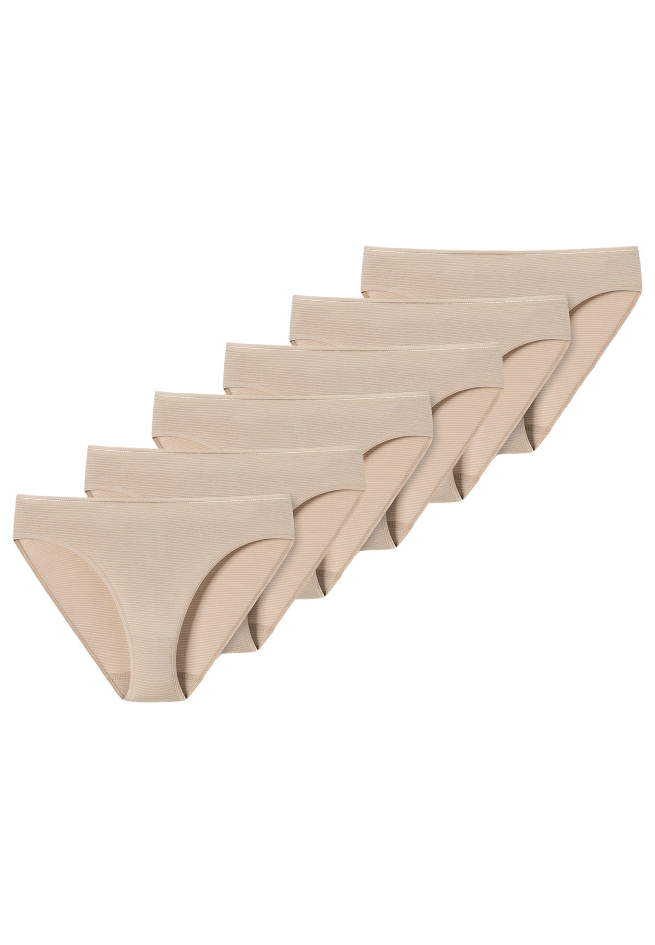 Schiesser Tai-Slip 6er Pack Modal Essentials (Spar-Set, 6-St) Tai Slip - Weicher, feiner Bundgummi mit Glanzgarn-Details Sand