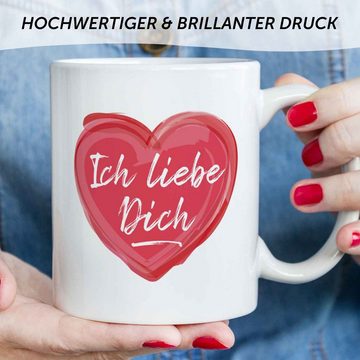 GRAVURZEILE Tasse mit Spruch - Ich liebe dich - Geschenk für Paare & Verliebte, Keramik, Farbe: Weiß