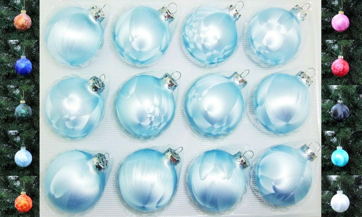 Thüringer Glasdesign Christbaumschmuck JACK 12x Glas Eislack Christbaumkuge günstig online kaufen