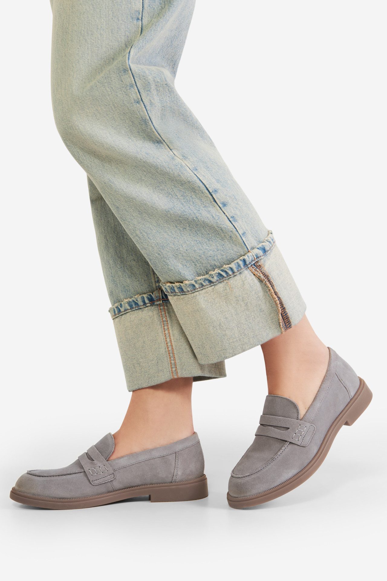 LASOCKI Lasocki Damen Mokassin Grau Leder Casual Mokassin