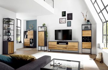 MCA furniture Regal Asmara, mit Front in Eiche furnier, Gestell Metall Grau