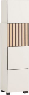 Schildmeyer Schieberegal Alexa, Breite variabel von 40 bis 70 cm, Türfront mit Akustikprint, grifflose Öffnung