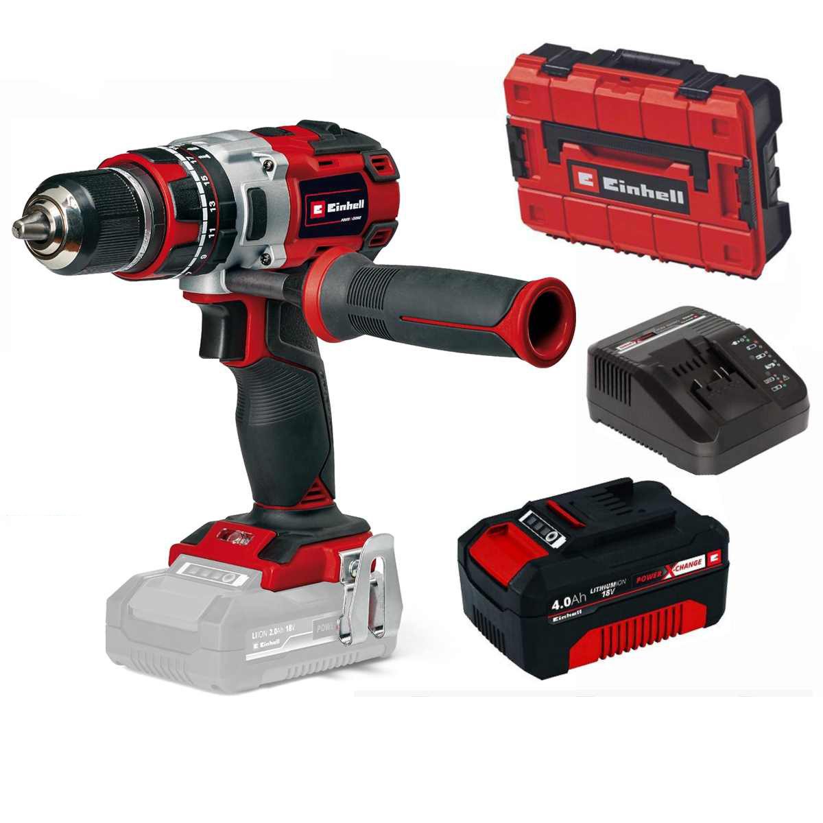 Einhell Akku-Schrauber Akku-Bohrschrauber TP-CD 18/60 Li BL 18V Akku 4.0 Ah Koffer s-f