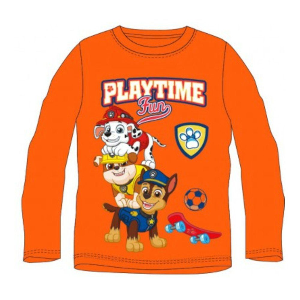 PAW PATROL T-Shirt Paw Patrol Langarm-T-Shirt für Jungen - "Playtime Fun" Design, 100% orange