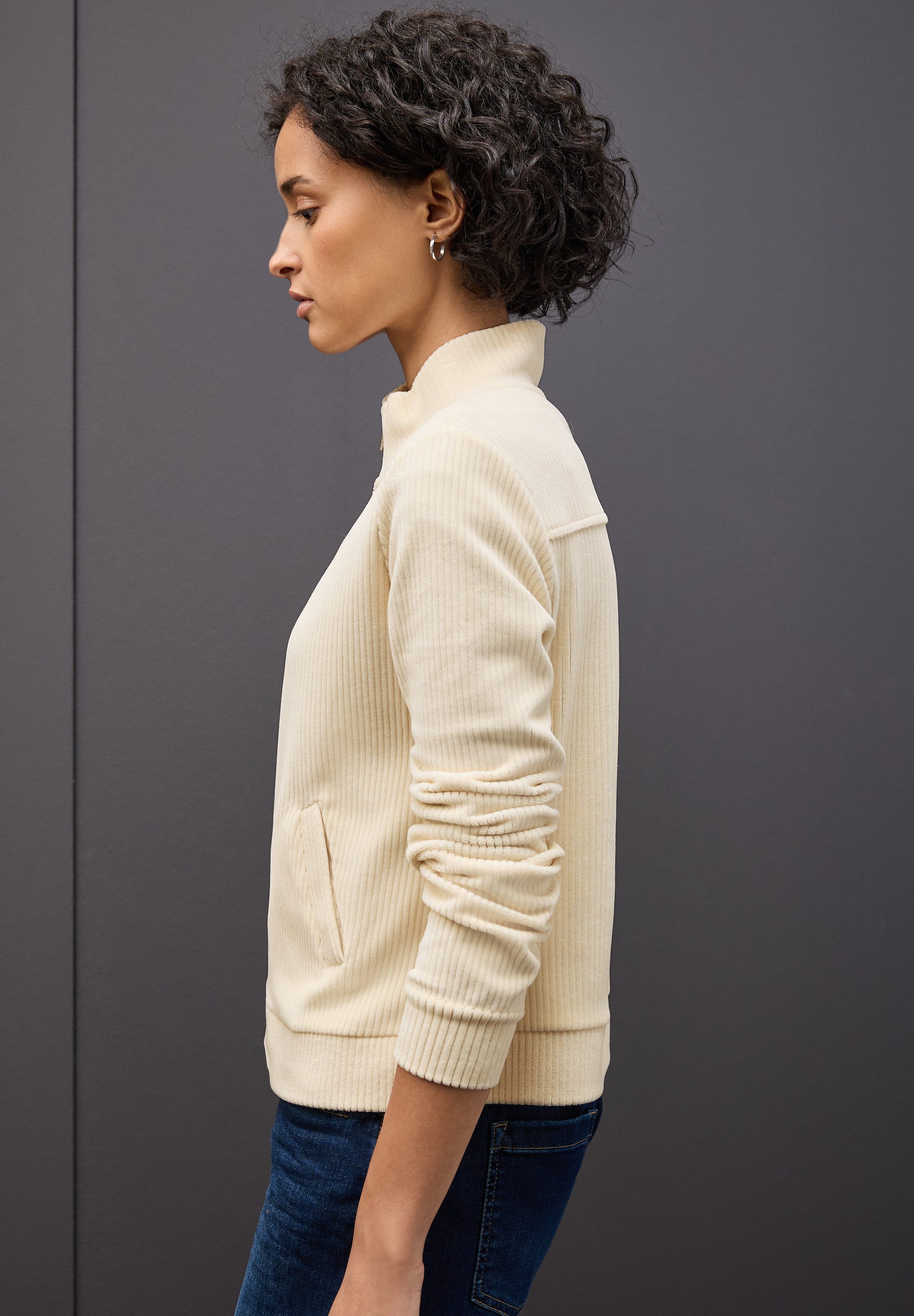 STREET ONE Sweatjacke Cord, mit elastischem günstig online kaufen