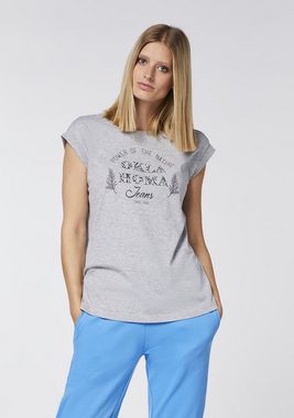 Oklahoma Jeans Shirttop mit Statement-Print aus Jersey (1, 1-tlg)