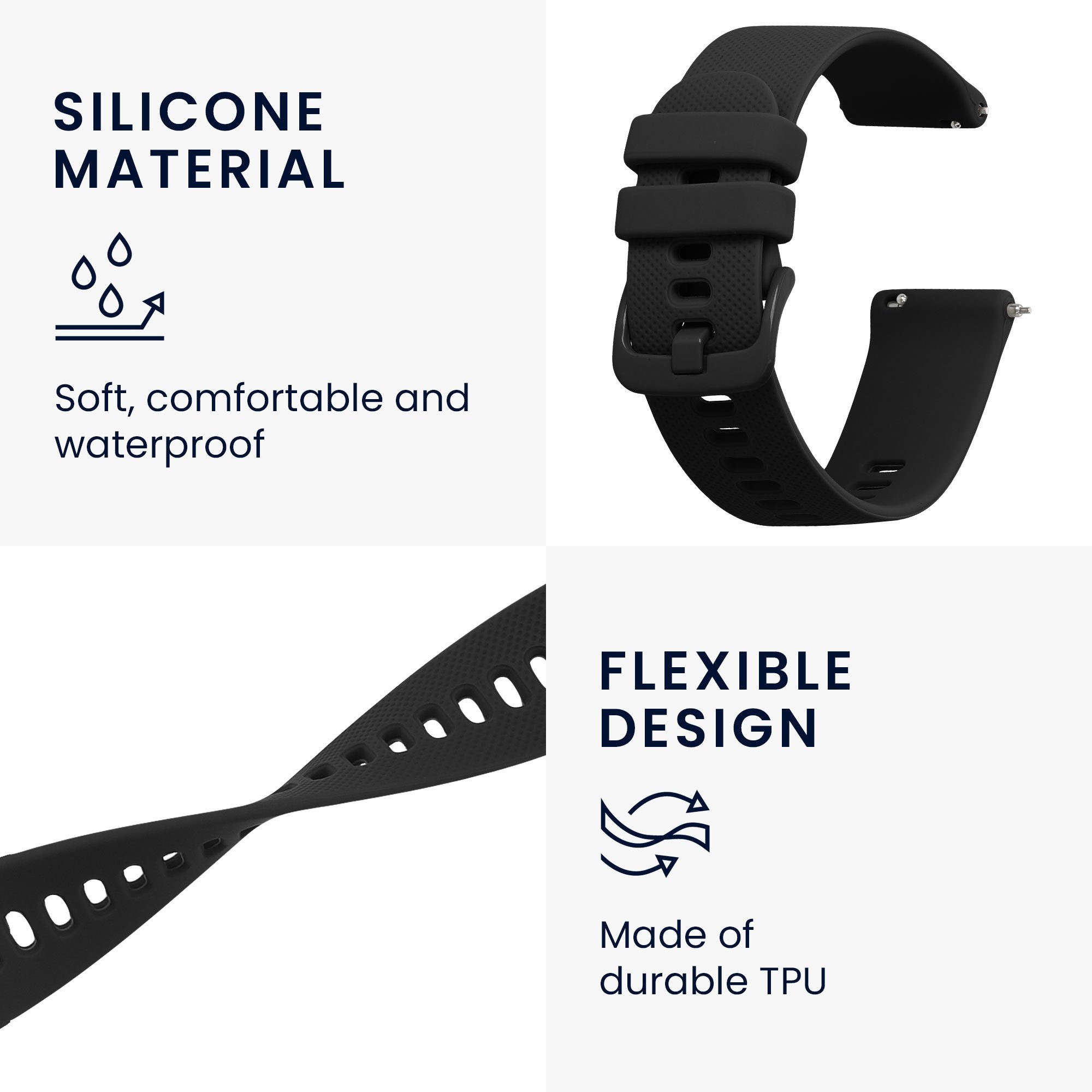 kwmobile Uhrenarmband für Garmin Venu Sq Music / Sq Armband Smartwatch, 1-tlg., Ersatzarmband für Fitnesstracker - Wechselarmband Smartwatch