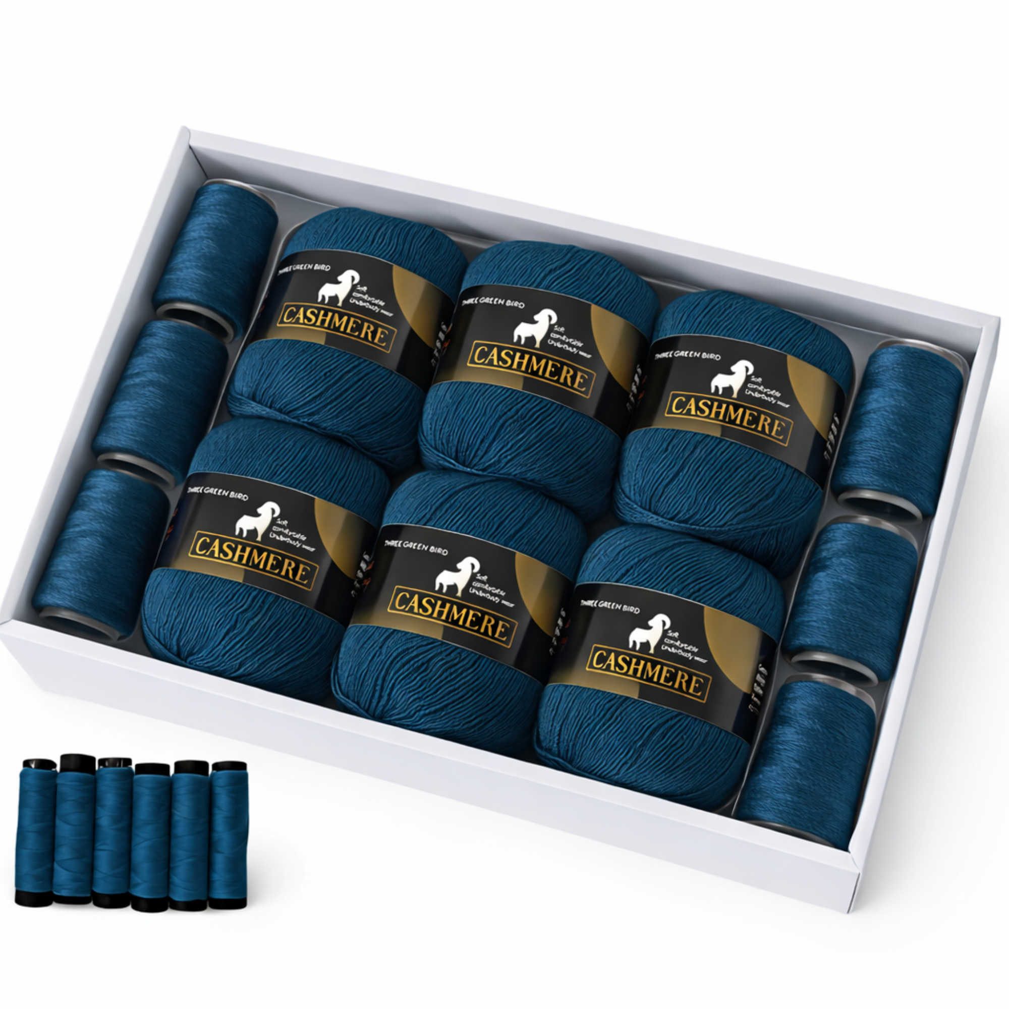 Nomiro 100% Kaschmirgarn 6x50g 300g weich warm für Stricken Häkeln Häkelwolle