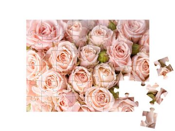 puzzleYOU Puzzle Leuchtende rosa Rosen, 48 Puzzleteile, puzzleYOU-Kollektionen Blüten, Blumen & Pflanzen