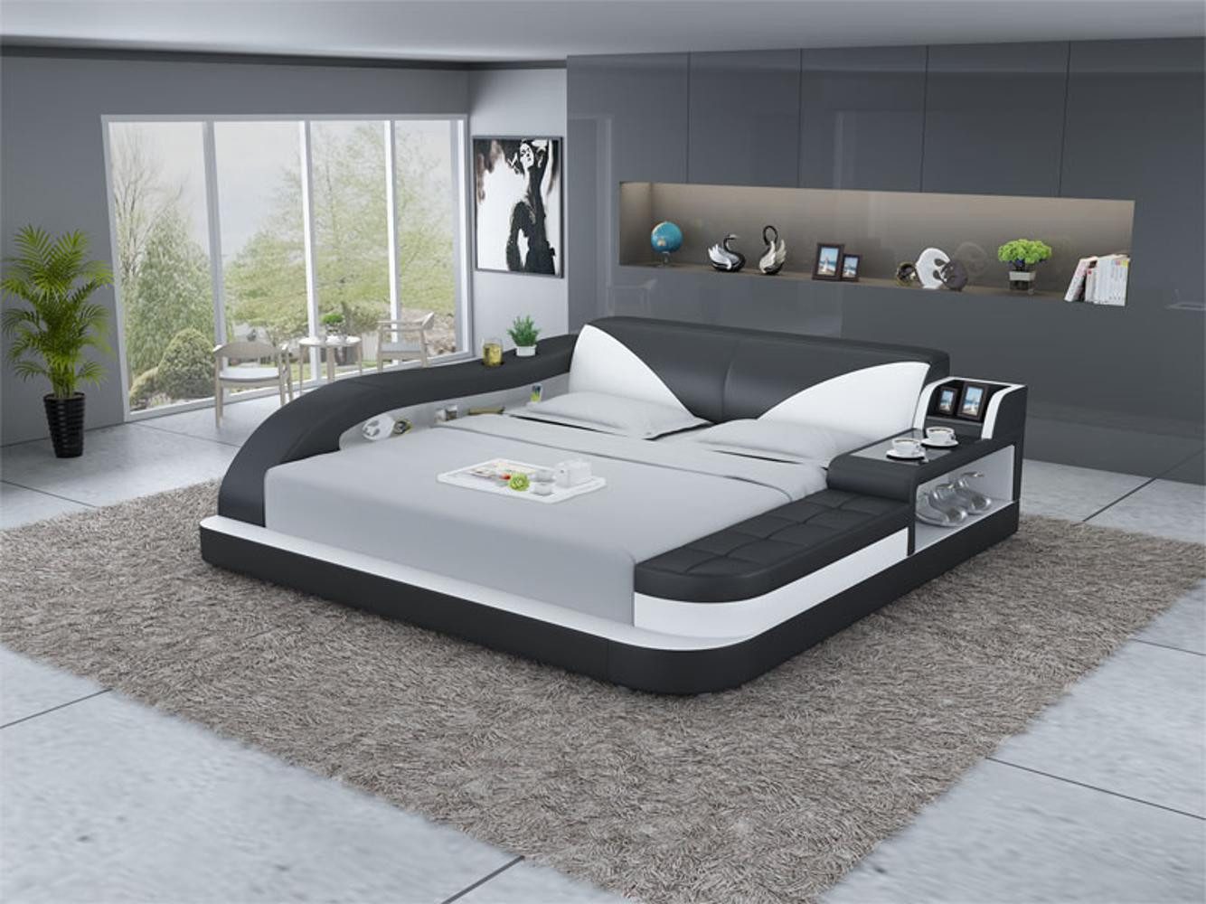 Xlmoebel Multimediabett Modernes Doppelbett mit Stauraum und elegantem Design (Bett), Hergestellt in Europa